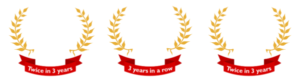 7 world awards in 3 years